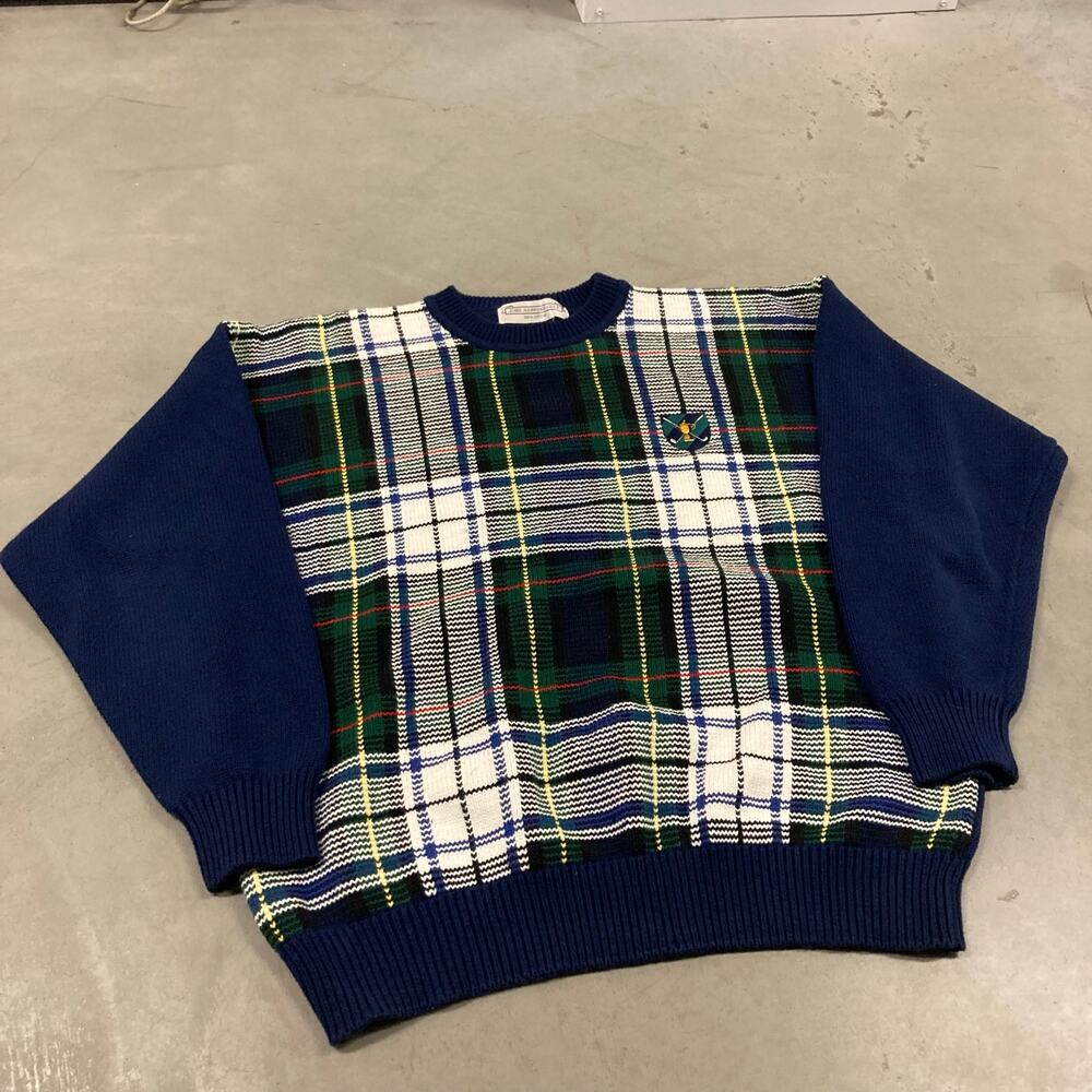 John ashford plaid golf sweater